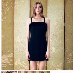 STAUD Elise Faux Fur Mini Dress XS FLASH SALE